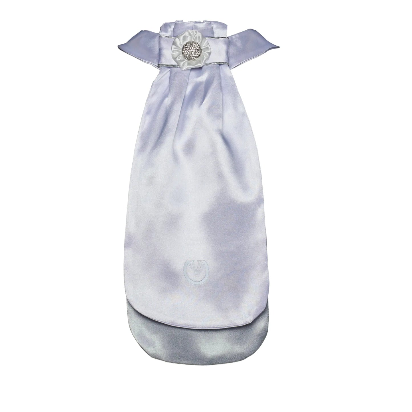 Plastrón Vellquine Fp flor blanca lisa